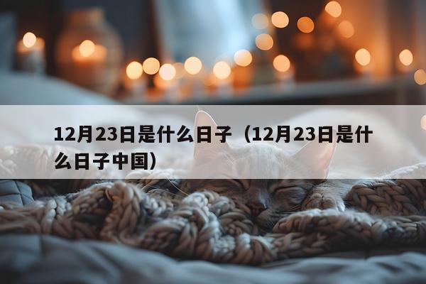 12月23日是什么日子(12月23日是什么日子中国)