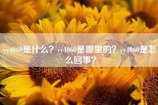 yy4060是什么？yy4060是哪里的？yy4060是怎么回事？